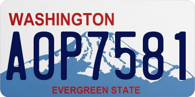 WA license plate AOP7581