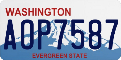 WA license plate AOP7587