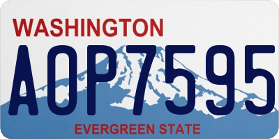 WA license plate AOP7595