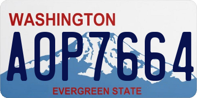 WA license plate AOP7664