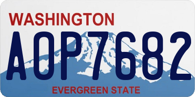 WA license plate AOP7682