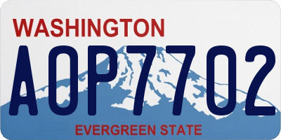WA license plate AOP7702