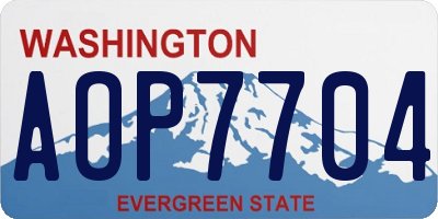 WA license plate AOP7704