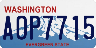 WA license plate AOP7715