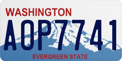 WA license plate AOP7741