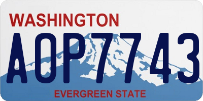 WA license plate AOP7743