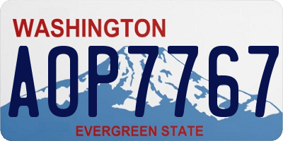 WA license plate AOP7767