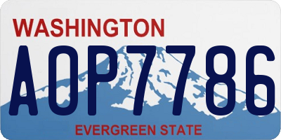 WA license plate AOP7786