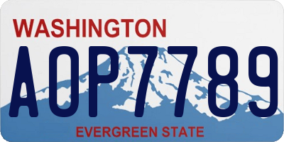 WA license plate AOP7789
