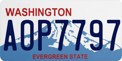WA license plate AOP7797