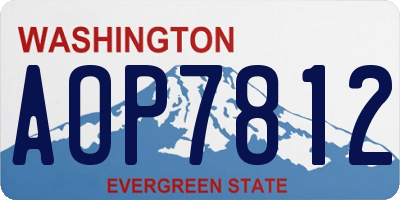 WA license plate AOP7812