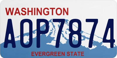 WA license plate AOP7874