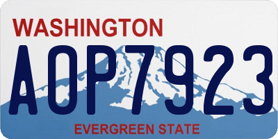 WA license plate AOP7923