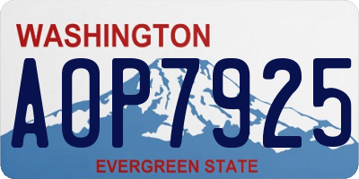 WA license plate AOP7925