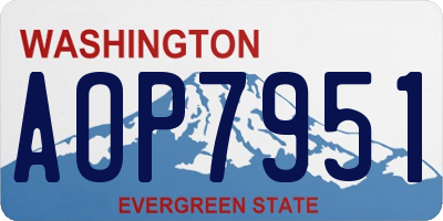 WA license plate AOP7951