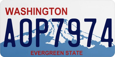 WA license plate AOP7974