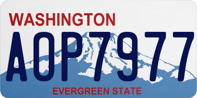 WA license plate AOP7977