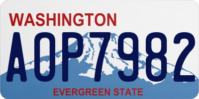 WA license plate AOP7982