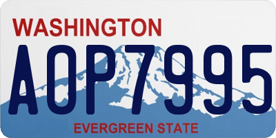 WA license plate AOP7995