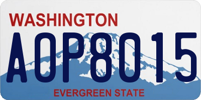 WA license plate AOP8015