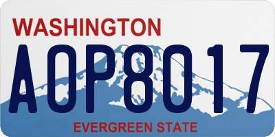 WA license plate AOP8017
