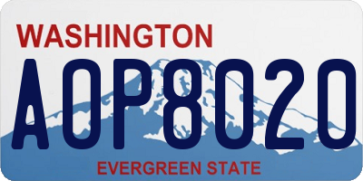 WA license plate AOP8020
