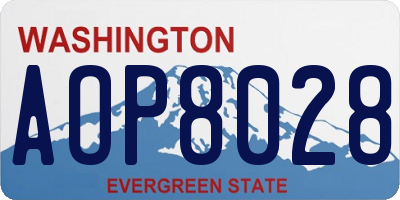 WA license plate AOP8028