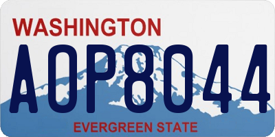 WA license plate AOP8044