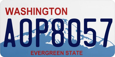 WA license plate AOP8057