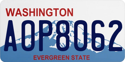 WA license plate AOP8062
