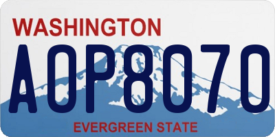 WA license plate AOP8070