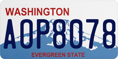 WA license plate AOP8078