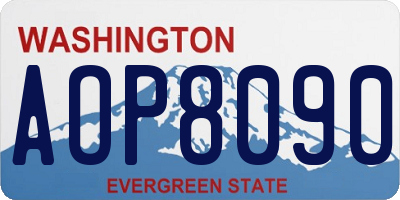 WA license plate AOP8090