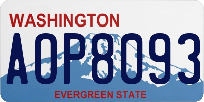 WA license plate AOP8093
