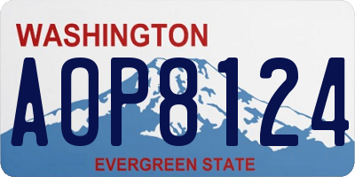 WA license plate AOP8124