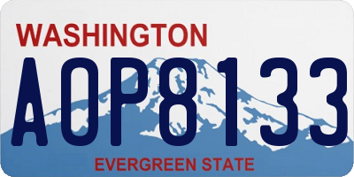 WA license plate AOP8133