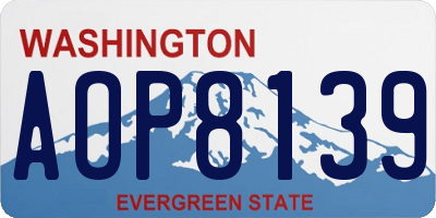 WA license plate AOP8139
