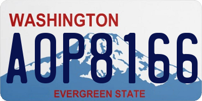WA license plate AOP8166