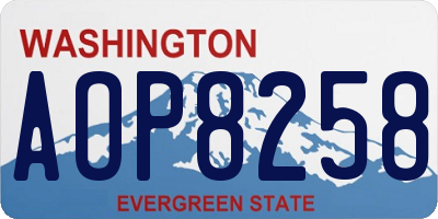 WA license plate AOP8258