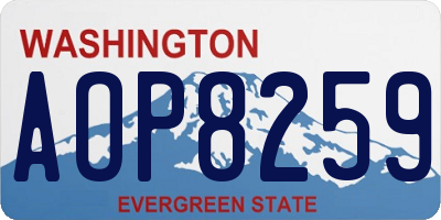 WA license plate AOP8259