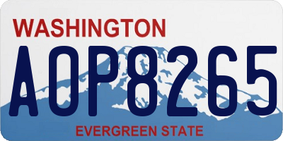 WA license plate AOP8265