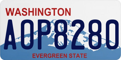 WA license plate AOP8280