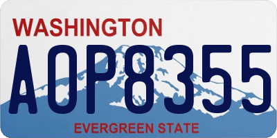 WA license plate AOP8355