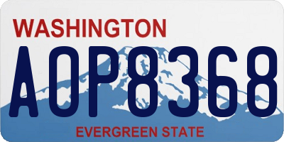 WA license plate AOP8368