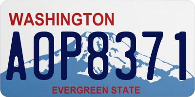 WA license plate AOP8371
