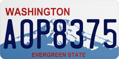 WA license plate AOP8375