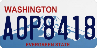 WA license plate AOP8418