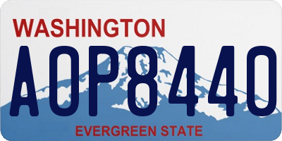 WA license plate AOP8440
