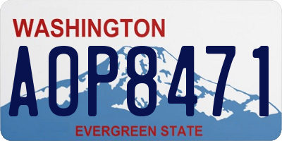 WA license plate AOP8471