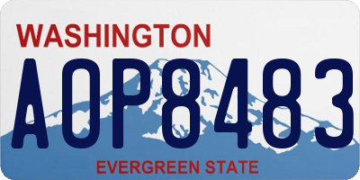 WA license plate AOP8483